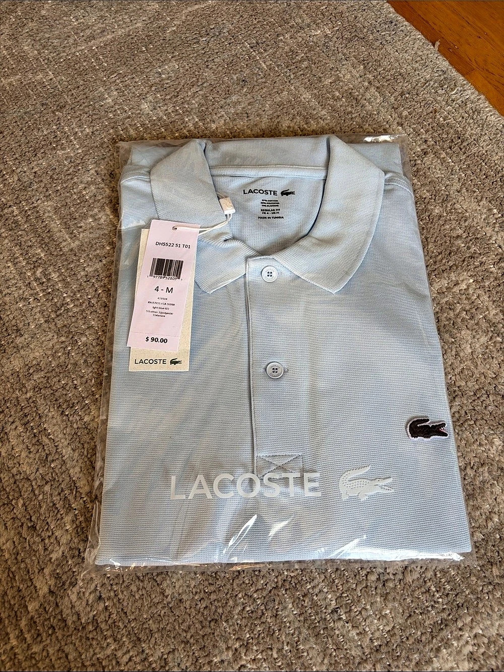 Lacoste Men's Regular Fit Cotton Blend Polo Blue Medium